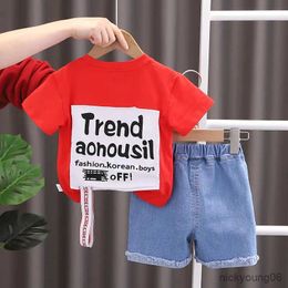 Clothing Sets New Baby Summer Clothing Toddler Children Boy Short Sleeve Causal Letter T-shirt Pants Fashion Infant Clothes 2pcs/Set Tracksuit