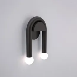 Wall Lamps Modern Minimalist Black Light Nordic Creative Lamp Designed Living El Bedroom Beside Fixture Decoration Home