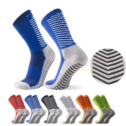 New Anti-slip Soccer Socks Men Women Outdoor Sport Grip Football Socks Pinstripe dotted mid-calf socks