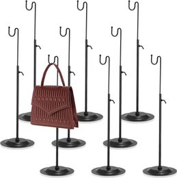 9 Pcs Handbag Display Stand Adjustable Single Purse Hanger Metal Purse Display Stand Handbag Holder Rack Purse Hanger Stand Organiser