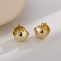 Hoop Earrings Fashion Gold Plated Smooth Round Metal For Women Classic Vintage Jewellery Gift Eh2252