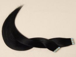 Factory 18quot 100 Human hair PU EMY Tape Skin Hair Extensions 25gpcs 120pcs300gset 1 Natural Black Colour 6925115