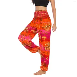 Women's Pants Boho Yoga Women High Trousers Festival Waist Men Smock Thai