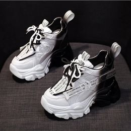 Mesh Platform Shoes Casual Sneaker Women 2023 Wedge Heels Outdoor y Running Laceup Tennis Sport for Woman 240313