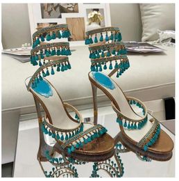Black Crystal Chandelier high-heeled sandals women's Fairy style luxury diamond serpentine wrapped Roman high heels 10cm sexy fashion designer banquet dress shoes1