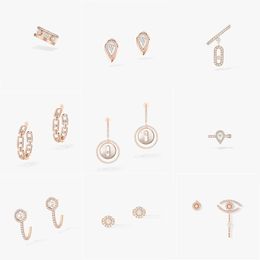 Designer's Classic Fashion M-Series Earrings Romantic Earrings High Quality Single Diamond Sliding Asymmetric Earrings Women's Valentine's Day Jewellery Gifts
