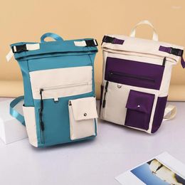 Backpack Fashion Oxford Waterproof Women Brand Travel Bag Large Capacity Laptop Patchwork Female Solid