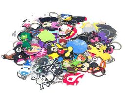 random mix style keychains pvc soft rubber cartoon anime key ring fashion accessories party gift whole4438499