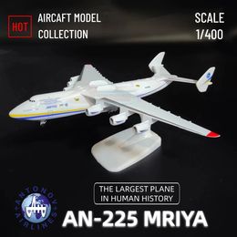 Antonov AN225 Mriya Hercules Aeroplane Replica Scale 1 400 Metal Aircraft Model Aviation Miniature Art Xmas Kid Boy Gift Toy 240314