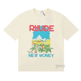 Designer Rhude Shirt Shorts Summer Fashion Beach Short Shirts Casual T Shirt Tees Blue Black Mesh Shorts Tops Rhude Short Tracksuit Pants 184