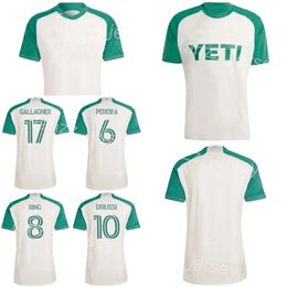 24-25 Soccer AUSTIN FC 9 Gyasi Zardes Jerseys 7 Emiliano Rigoni 18 Julio Cascante 10 Sebastian Driussi 17 Jon Gallagher 33 Owen Wolff Team White Football Shirt Kits