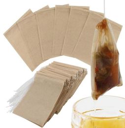 Tea Filter Bags Natural Unbleached Paper Tea Bag Disposable Tea Infuser Empty Bag with Drawstring for Herbs Coffee 68cm3763509