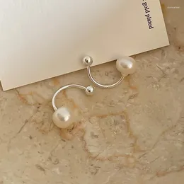 Stud Earrings S'STEEL Sterling Silver 925 Freshwater Pearl Studs Gold For Girls Retro Designer Piercing Party Fine Jewellery