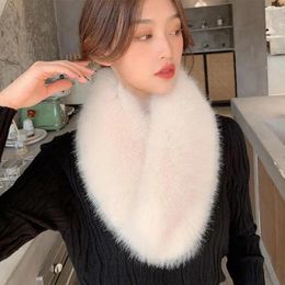 Scarves Women Scarf Wide Warm Clip Buckle Winter Faux Fur Neck Warmer Fashion Accessories