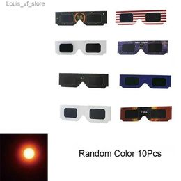 Sunglasses 10 pieces of UV protection all sun protection for eyes 3D paper lunar eclipse view glasses lunar eclipse observation random colors H240316