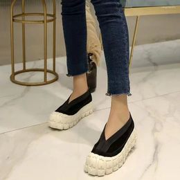 Casual Shoes 2024 Summer Women's Breathable Frosted Thick Platform