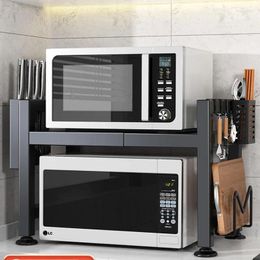 Kitchen Storage Scalable Rack Double Layer Microwave Oven Desktop Multifunctional Integrated Electric Rice Cooker