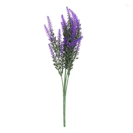 Decorative Flowers ABSF 10 Bundles Artificial Flowers-Lavender Outdoor UV Resistant Fake No Fade Faux Plastic