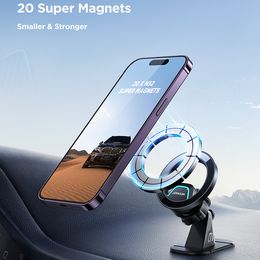 Joyroom은 Magsafe 자동차 마운트 대시 보드 Super Stable Magnetic Car Phone Mount for iPhone 15 14 13 12 Pro Max Plus Mini Magsafe Case 모든 전화기에 적합합니다.