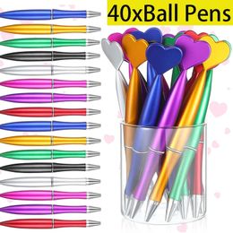 40Pcs Heart Shaped Ballpoint Pens Novelty Gel Ink Pens For Student Teacher Office School Home Supplies Party Favours Gifts 240307