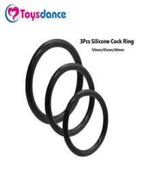 Toysdance 3Pcs European Size Silicone Cock Rings Adult Sex Toys Flexible Lasting Penis Ring Erotic Sex Products For Men Diameter 16309370