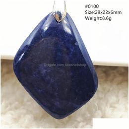 Acrylic, Plastic, Lucite Lucite Natural Blue Sapphire Pendant Women Men Beads Gemstone Necklace Water Drop Oval Fashion Gift Jewelry Dhcaf