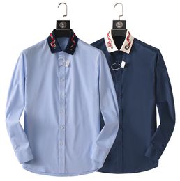 High-end solto ajuste 2024 estação europeia tendência primavera / verão camisa casual masculina carta clássica tridimensional luxo tudo-em-um camisa de mangas compridas 01