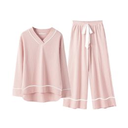 Sleepwear Maternity Nursing Nightwear Pink Cotton Breastfeeding Sleepwear for Pregnant Women Autumn Pregnancy Pyjamas Night Wear Set M3XL