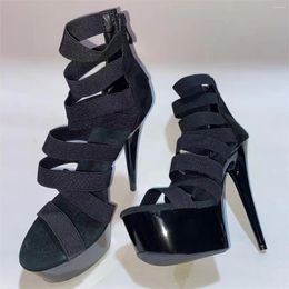 Dance Shoes 15cm High Heel Sandals 34-46 Size Thin Waterproof Platform Sexy Female Models Non-slip Pole Dancing