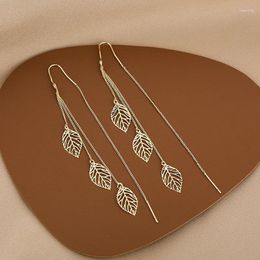 Dangle Earrings LOVOACC Temperament Hollow Leaves Long Tassel For Women Gold Color Metallic Leaf Chains Wedding Brincos
