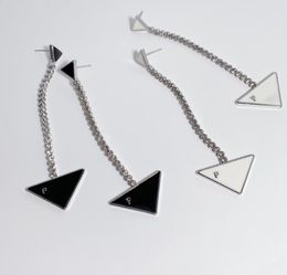 Women Triangle Letter Stud Earring Long Tassel Earrings with Stamp Fashion Jewelry Accessories for Gift Party6094419