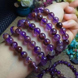 Strand Genuine Natural Stone Colourful Auralite 23 Women Man Purple Red Canada Round Beads Bracelets 6mm 8mm 10mm Jewellery