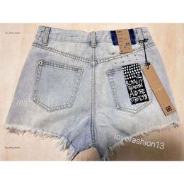 Ksubi Jerans Denim Shorts Womens Light Blue High Waisted Loose Thin With Holes And Tassels Summer Sexy Hot Pants 331