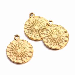 Dangle Chandelier 3pcs/Lot Stainless Steel Sun Flower Charms Pendant DIY Necklace Bracelet Earrings Jewellery Making Supplies Accessories Wholesale 24316