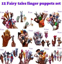 12 Fairy tales finger pupets set Animal Finger Puppet Baby Educational Toys dolls Pigs Tortoise Lions3571087