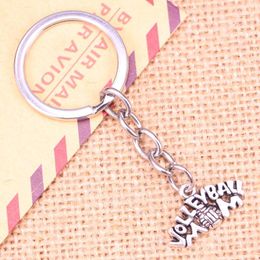 Keychains 20pcs Fashion Keychain 13x23mm Volleyball Mom Pendants DIY Men Jewellery Car Key Chain Ring Holder Souvenir For Gift