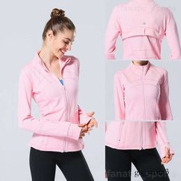 Luluemon Align Lu Lu Define Cappotto sportivo da donna Yoga Giacche da jogging sottili Abbigliamento Vita alta Palestra Activewear Giacca Manica lunga Allenamento Scuba Donna Mezza zip 47