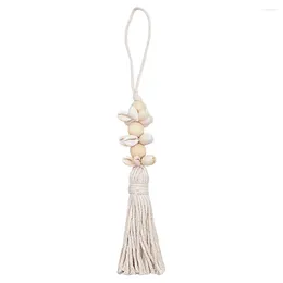 Decorative Figurines Boho Style Hanging String Decoration For Living Room Tassels Crafts Wood Beads Wedding Decore