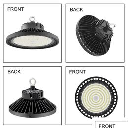 High Bay 1-10V Dimmable Ufo Led Highbay Lights 5000K 240W 200W 150W High Bay Light For Garage Work Shop Industrial Warehouse Ip65 150L Dhovm