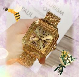 Famous Luxury Mens Watches Square Roman Tank Dweller Clock Rose Gold Silver Colour Fashion Dress Stainless Steel Quartz business switzerland Wristwatches Gifts