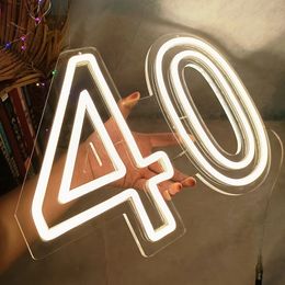 LED digital neon lights 151921215070 birthday party signs acrylic background decoration can be customized and dimma 240314