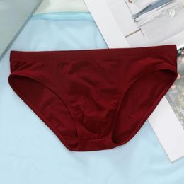 Underpants Men Sexy Thin Striped Traceless Briefs Shorts Seamless Breathable Underwear Panties Youth Solid Mens