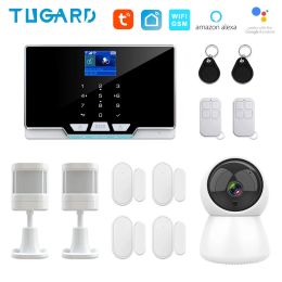 Kits TUGARD G20 Tuya WIFI GSM Home Alarm System 433Mhz Wireless House Security Burglar Alarm Kit 1080P IP Surveillance Camera System