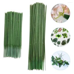 Decorative Flowers 100Pcs Artificial Flower Stems Plastic Floral Rod Support For Wedding Party
