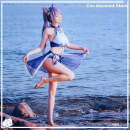 Women's Swimwear Game Genshin Impact Cosplay Keqing Swimsuit Summer Anime Women Swimwear 2022 Split Bikini is Thin Sizes S-XLC24315