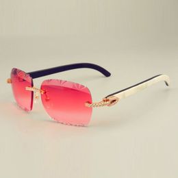 natural mixed horn sunglasses, unique design diamond sunglasses 8300765 engraved pattern lens size 56-18-140mm