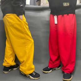 Trendy Plus Size Hiphop Sweatpants Men Casual Streetwear Harem Joggers Cotton Wide Leg Trousers Track Pants Dance