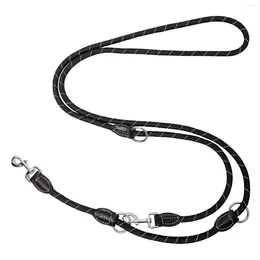 Dog Collars One Drag Two Reusable Premium Reinforcement HandsNylon Ropes Double Head Leash Running Heavy Duty Walking Adjustable