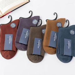 Men's Socks 10 Pieces 5 Pairs Men Cotton Fashion Business Man Solid Colour High-Quality Breathable Casual Hombre Sox