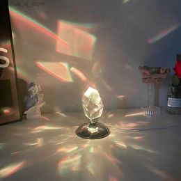 Table Lamps Diamond Table Lamp Crystal Night Light USB with Remote Control Bedside Light Romantic Projector Luxury Atmosphere Nightlamp Gift YQ240316
